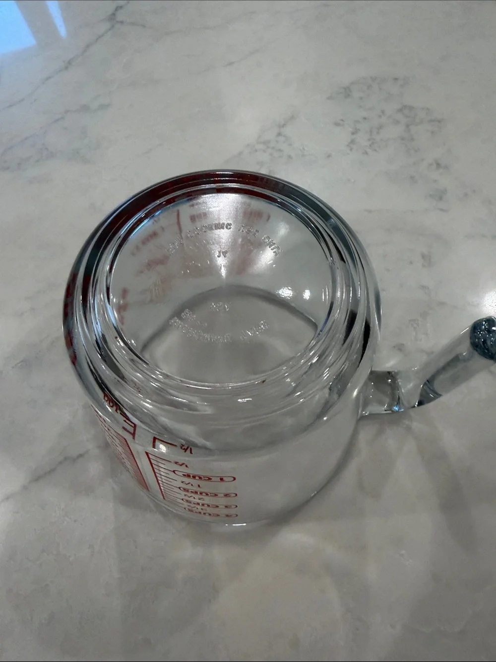 6/$30 Glass Measuring Cup with Red Markings - Clear